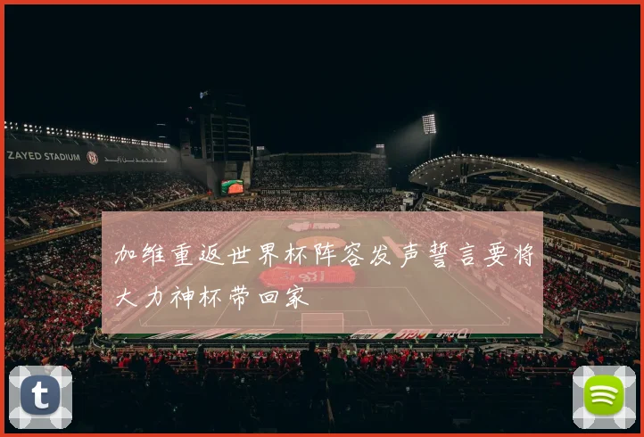 加维重返世界杯阵容发声誓言要将大力神杯带回家